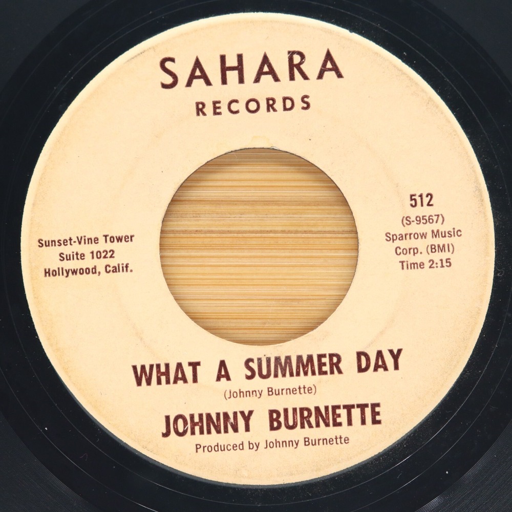 JOHNNY BURNETTE - WHAT A SUMMER DAY / FOUNTAIN OF LOVE - ROCKABILLY ROCKER 45